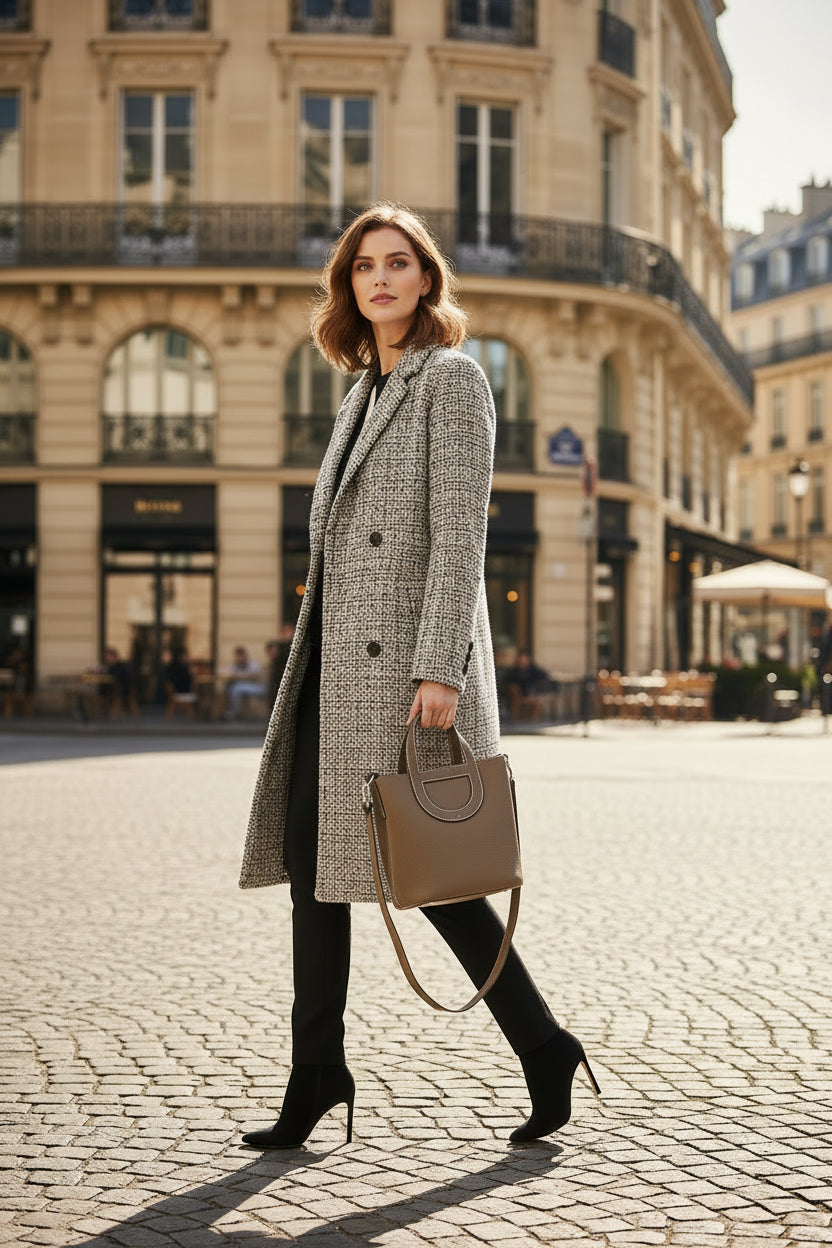 Top layer cowhide pig nose vegetable basket bucket bag hand-held shoulder messenger genuine leather women's bag trendy